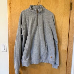 Carhartt Men's Heather Gray Half-Zip Pullover Sweatshirt